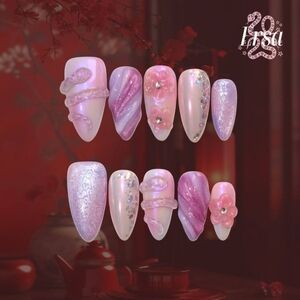 Ersa Press On Nails 2 Sets - Moonlight Scales And Ruby Venom Size Small NEW